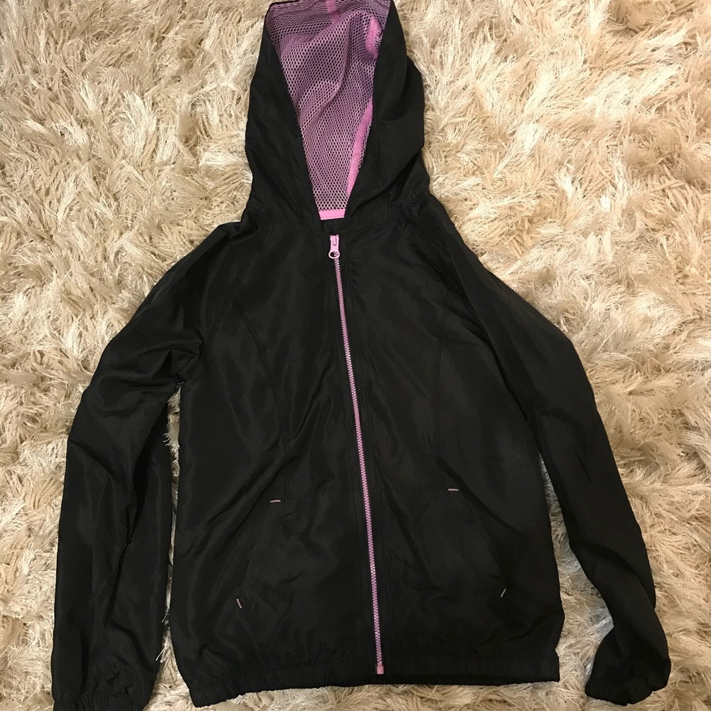 NWOT SO kids pink + black windbreaker